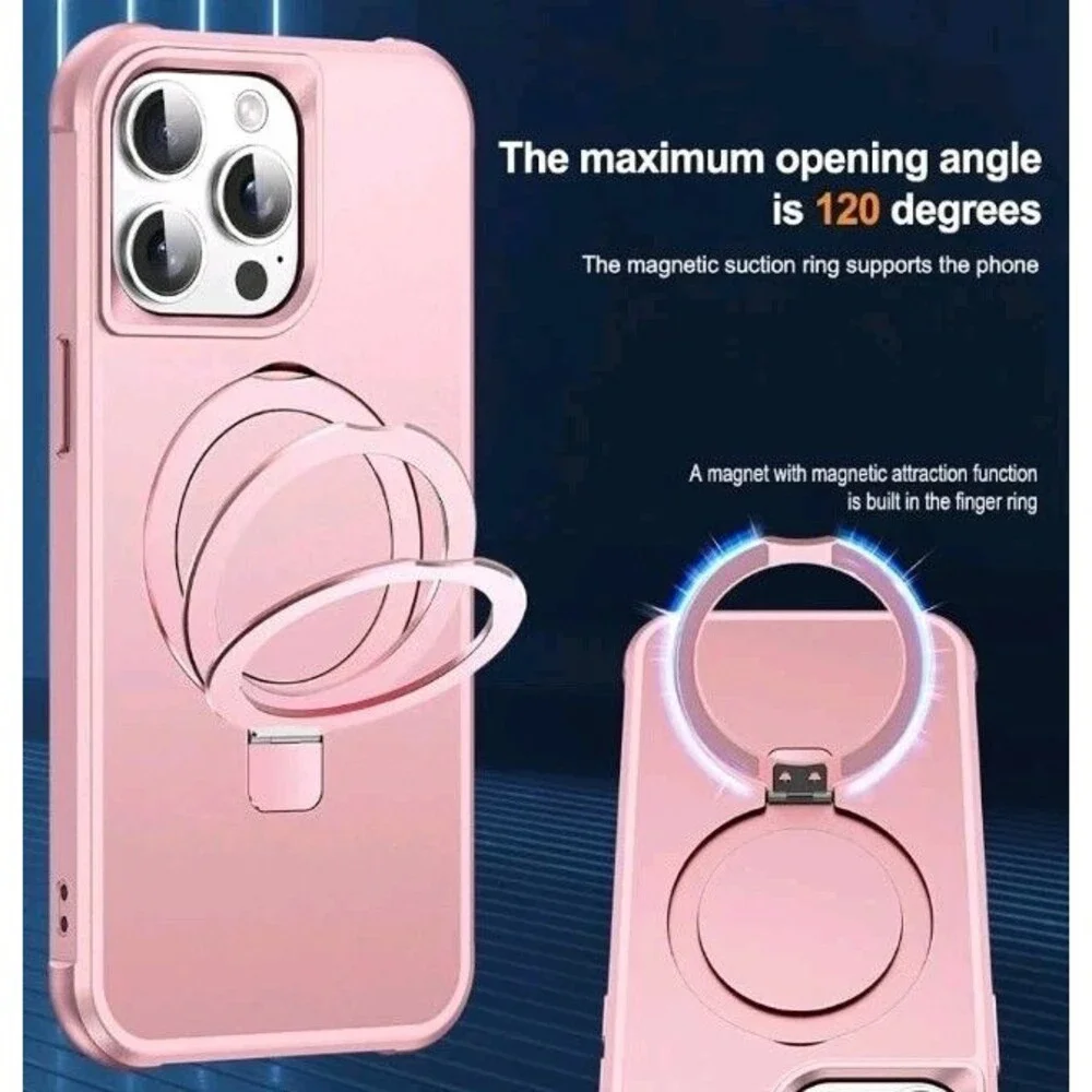 SKYLMW Compatible with iPhone 12/13 Pro Max Case with Stand,Rose GoldiPhone...